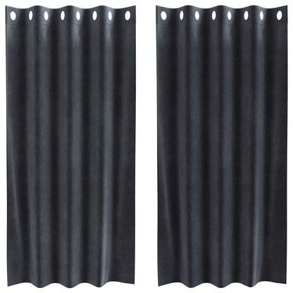 Tende oscuranti 2 pcs Grigio scuro 140 x 175 cm Velluto | homemem39