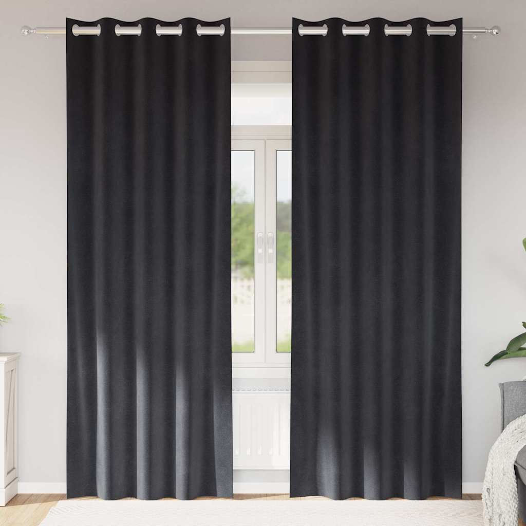 Tende oscuranti 2 pcs Grigio scuro 140 x 225 cm Velluto | homemem39