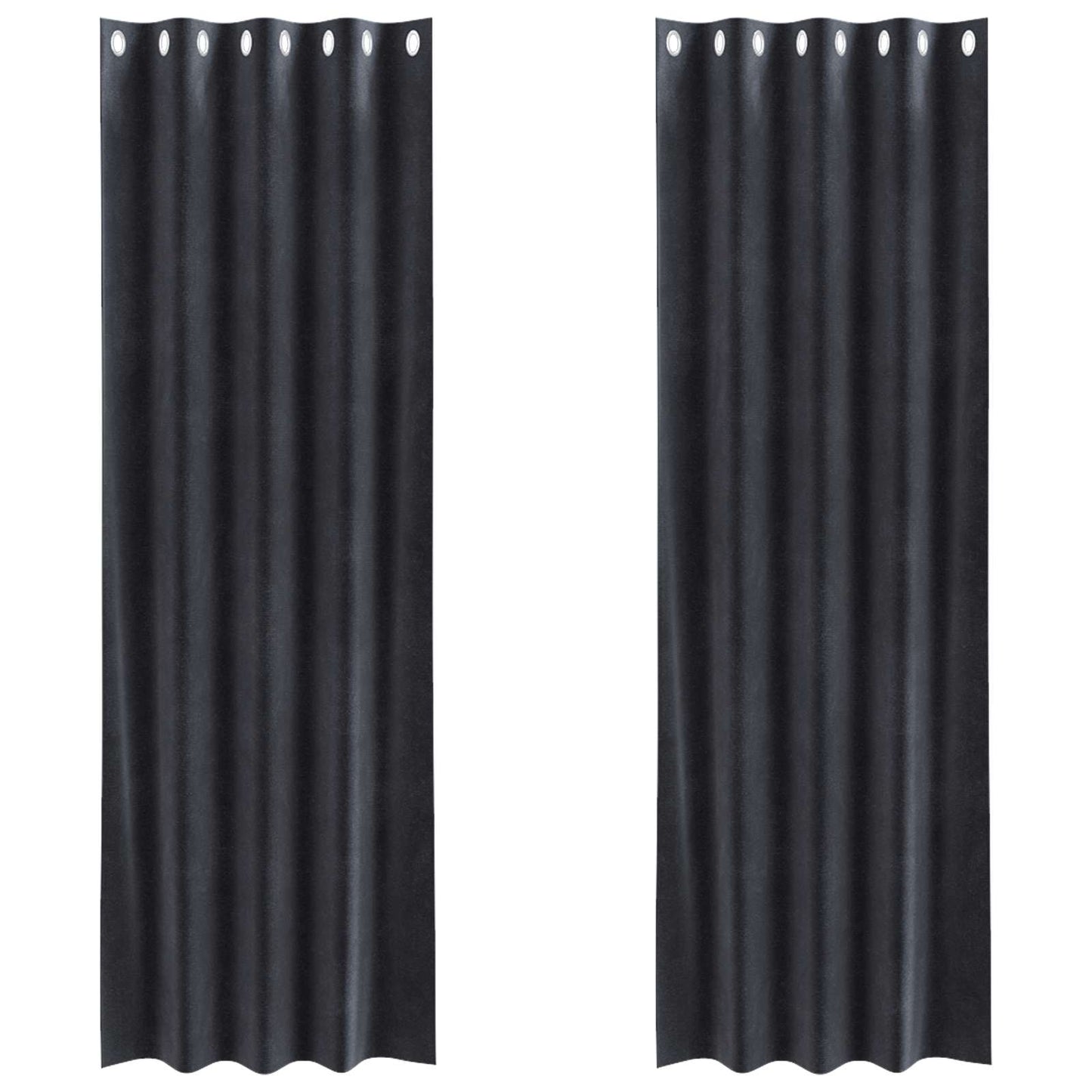 Tende oscuranti 2 pcs Grigio scuro 140 x 245 cm Velluto | homemem39