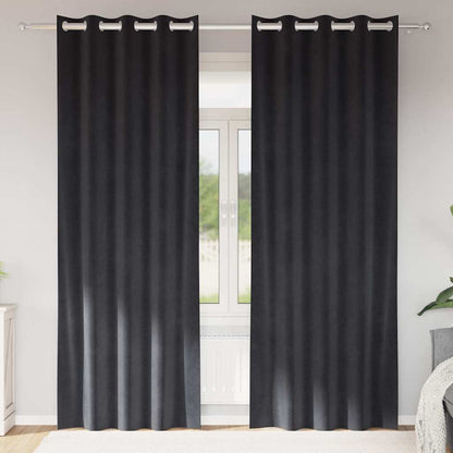 Tende oscuranti 2 pcs Grigio scuro 140 x 260 cm Velluto | homemem39