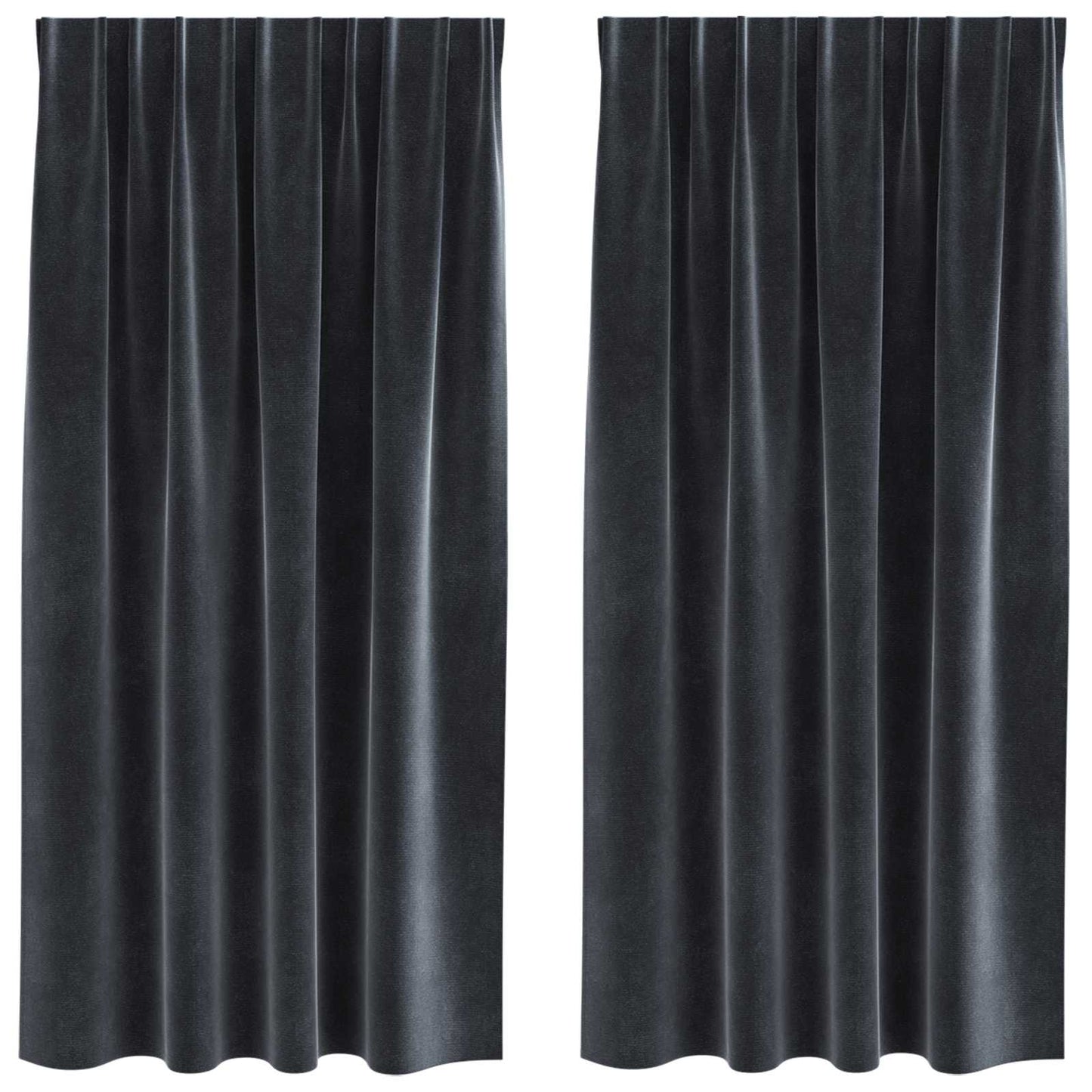 Tende oscuranti 2 pcs Grigio scuro 140 x 175 cm Velluto | homemem39