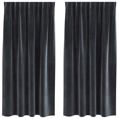 Tende oscuranti 2 pcs Grigio scuro 140 x 175 cm Velluto | homemem39