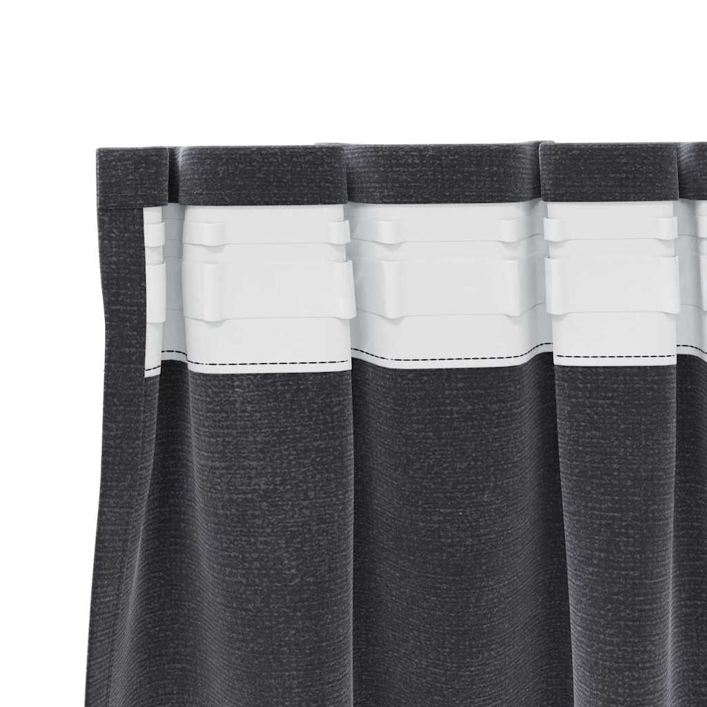 Tende oscuranti 2 pcs Grigio scuro 140 x 245 cm Velluto | homemem39