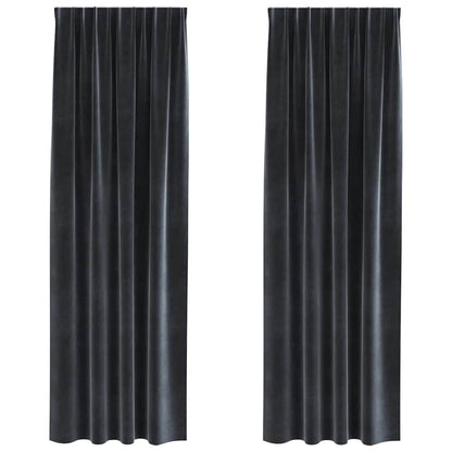 Tende oscuranti 2 pcs Grigio scuro 140 x 245 cm Velluto | homemem39