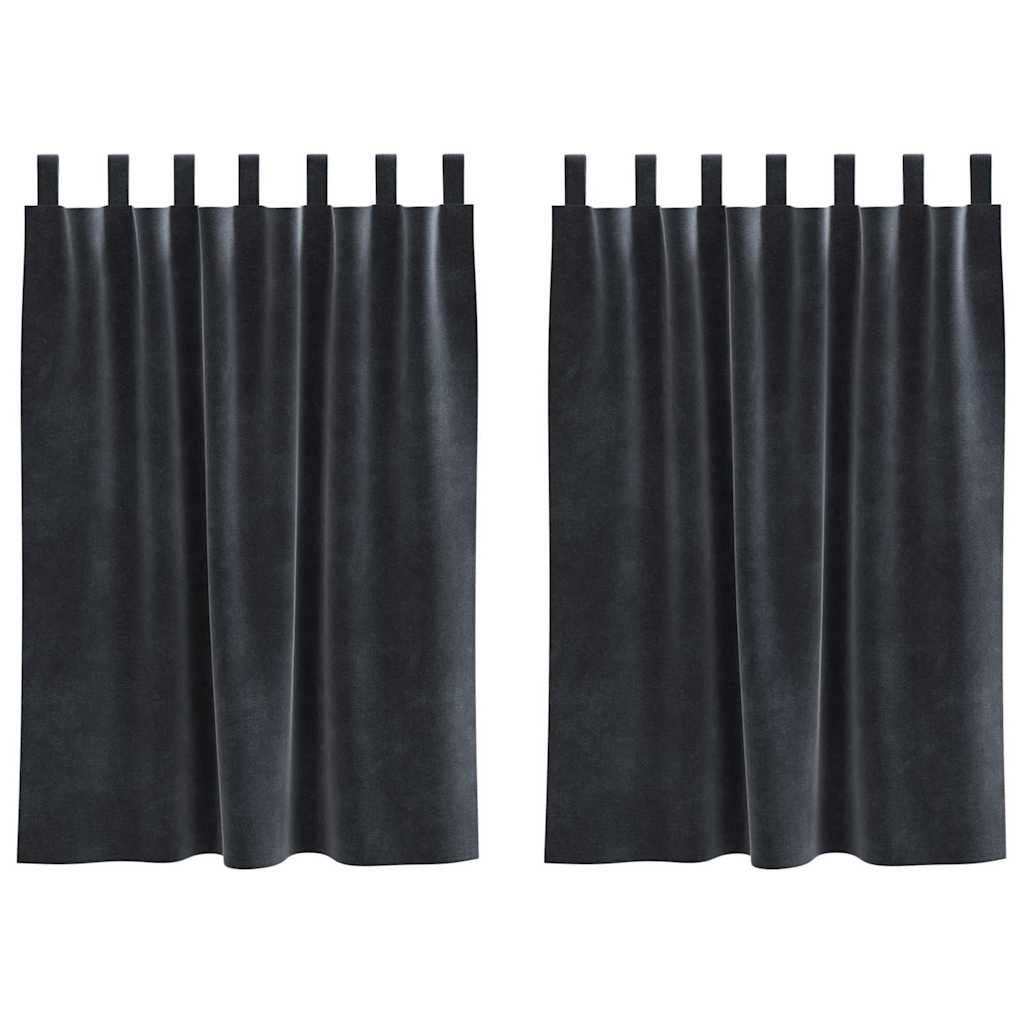 Tende oscuranti 2 pcs Grigio scuro 140 x 140 cm Velluto | homemem39