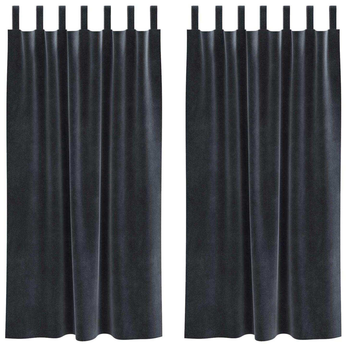 Tende oscuranti 2 pcs Grigio scuro 140 x 175 cm Velluto | homemem39