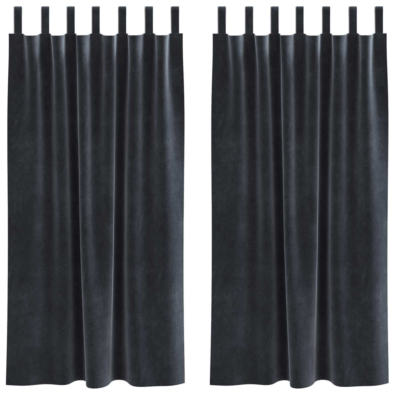 Tende oscuranti 2 pcs Grigio scuro 140 x 175 cm Velluto | homemem39