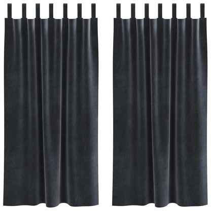 Tende oscuranti 2 pcs Grigio scuro 140 x 175 cm Velluto | homemem39