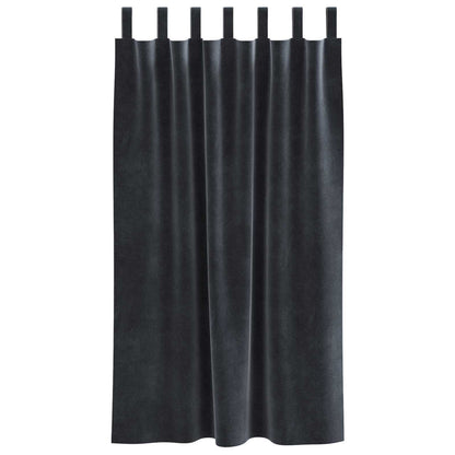 Tende oscuranti 2 pcs Grigio scuro 140 x 175 cm Velluto | homemem39