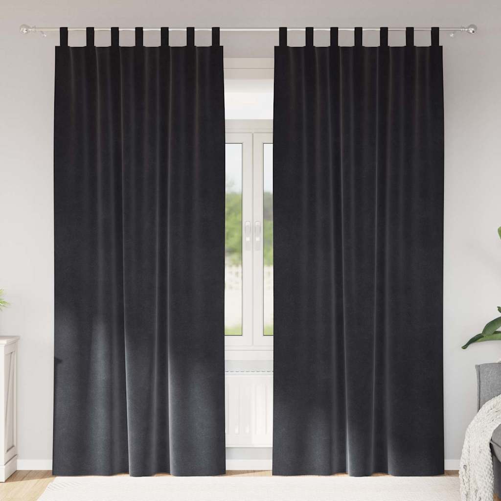 Tende oscuranti 2 pcs Grigio scuro 140 x 245 cm Velluto | homemem39
