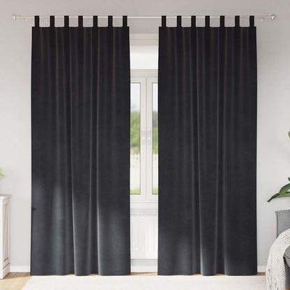Tende oscuranti 2 pcs Grigio scuro 140 x 245 cm Velluto | homemem39