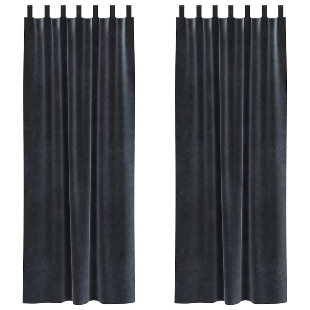 Tende oscuranti 2 pcs Grigio scuro 140 x 260 cm Velluto | homemem39