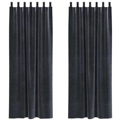 Tende oscuranti 2 pcs Grigio scuro 140 x 260 cm Velluto | homemem39