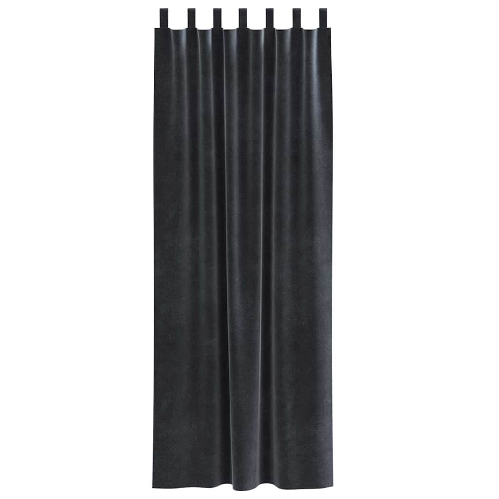 Tende oscuranti 2 pcs Grigio scuro 140 x 260 cm Velluto | homemem39