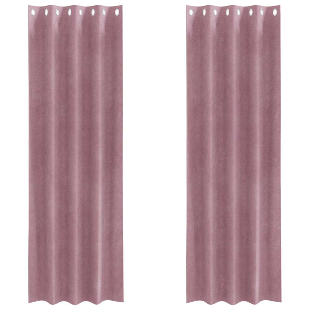 Tende oscuranti 2 pcs Rosa scuro 140 x 245 cm Velluto | homemem39