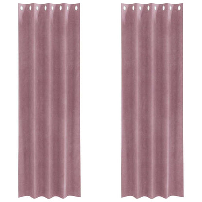 Tende oscuranti 2 pcs Rosa scuro 140 x 245 cm Velluto | homemem39
