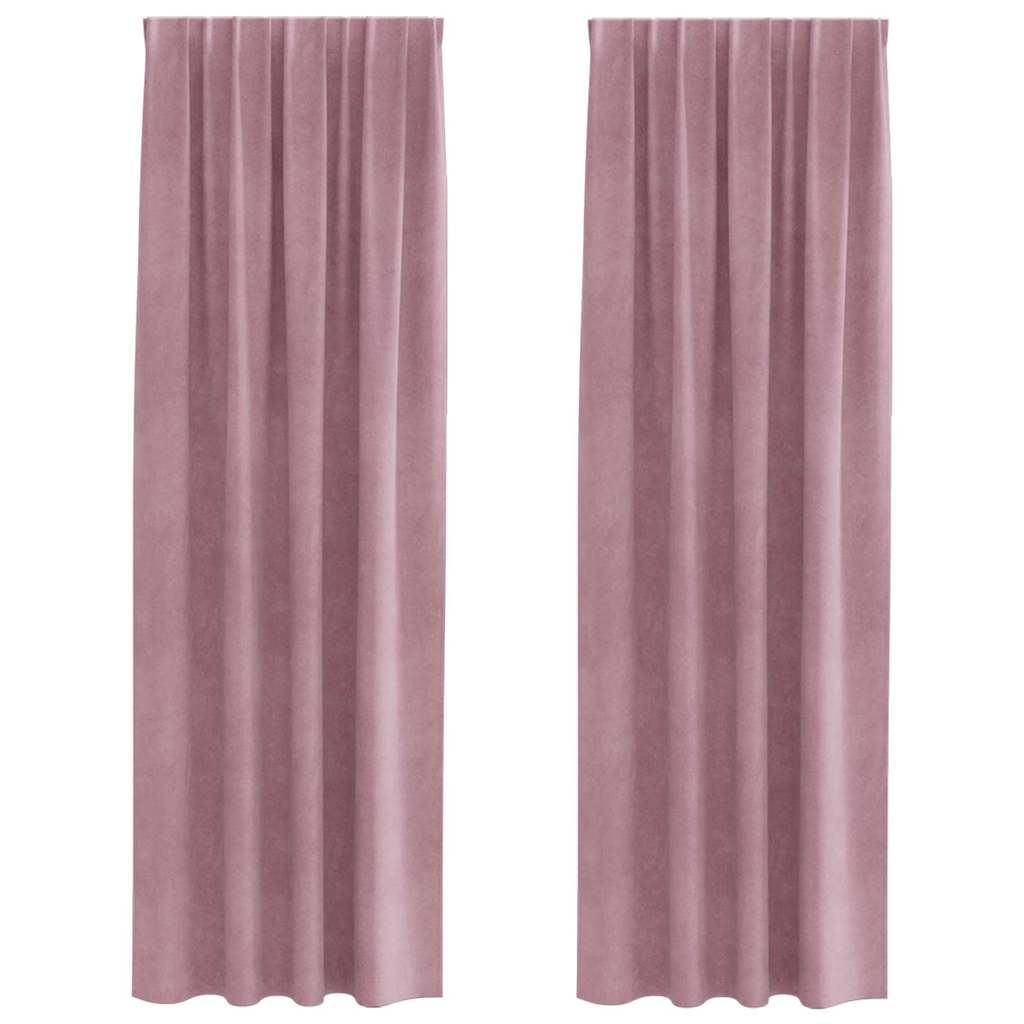 Tende con tende 2 pcs Rosa scuro 140 x 260 cm Velluto