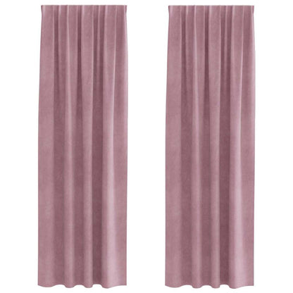Tende con tende 2 pcs Rosa scuro 140 x 260 cm Velluto