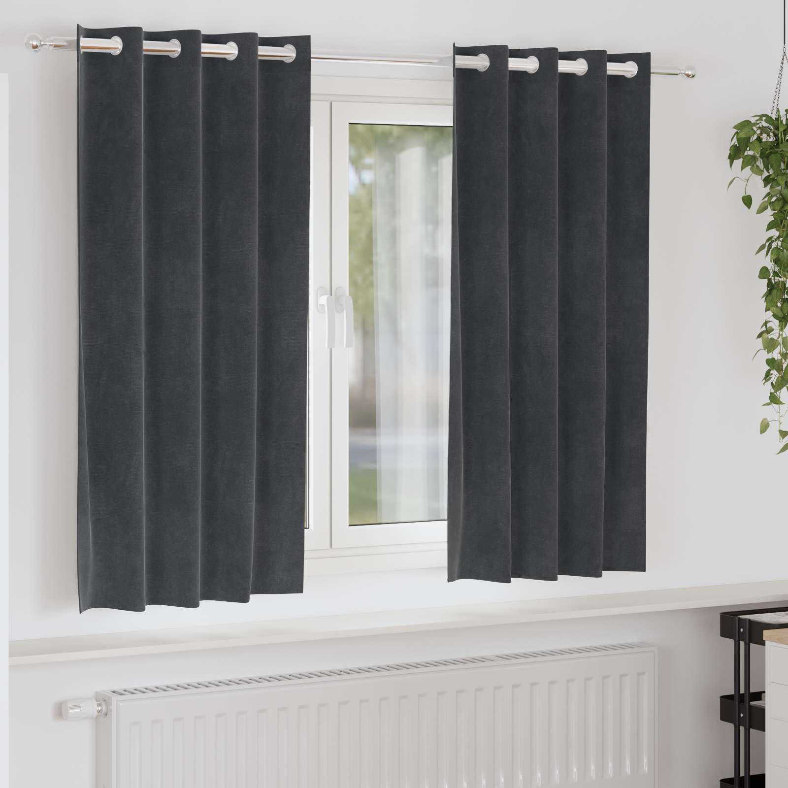 Tende oscuranti 2 pcs Grigio chiaro 140 x 175 cm Velluto | homemem39