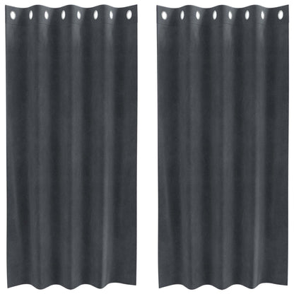 Tende oscuranti 2 pcs Grigio chiaro 140 x 175 cm Velluto | homemem39