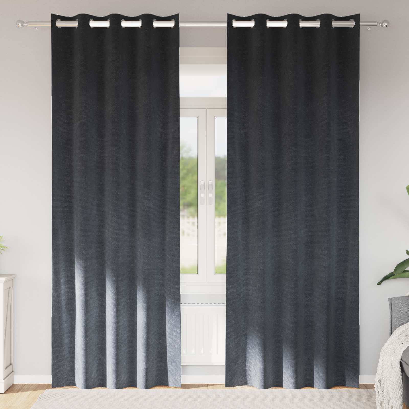 Tende oscuranti 2 pcs Grigio chiaro 140 x 225 cm Velluto | homemem39