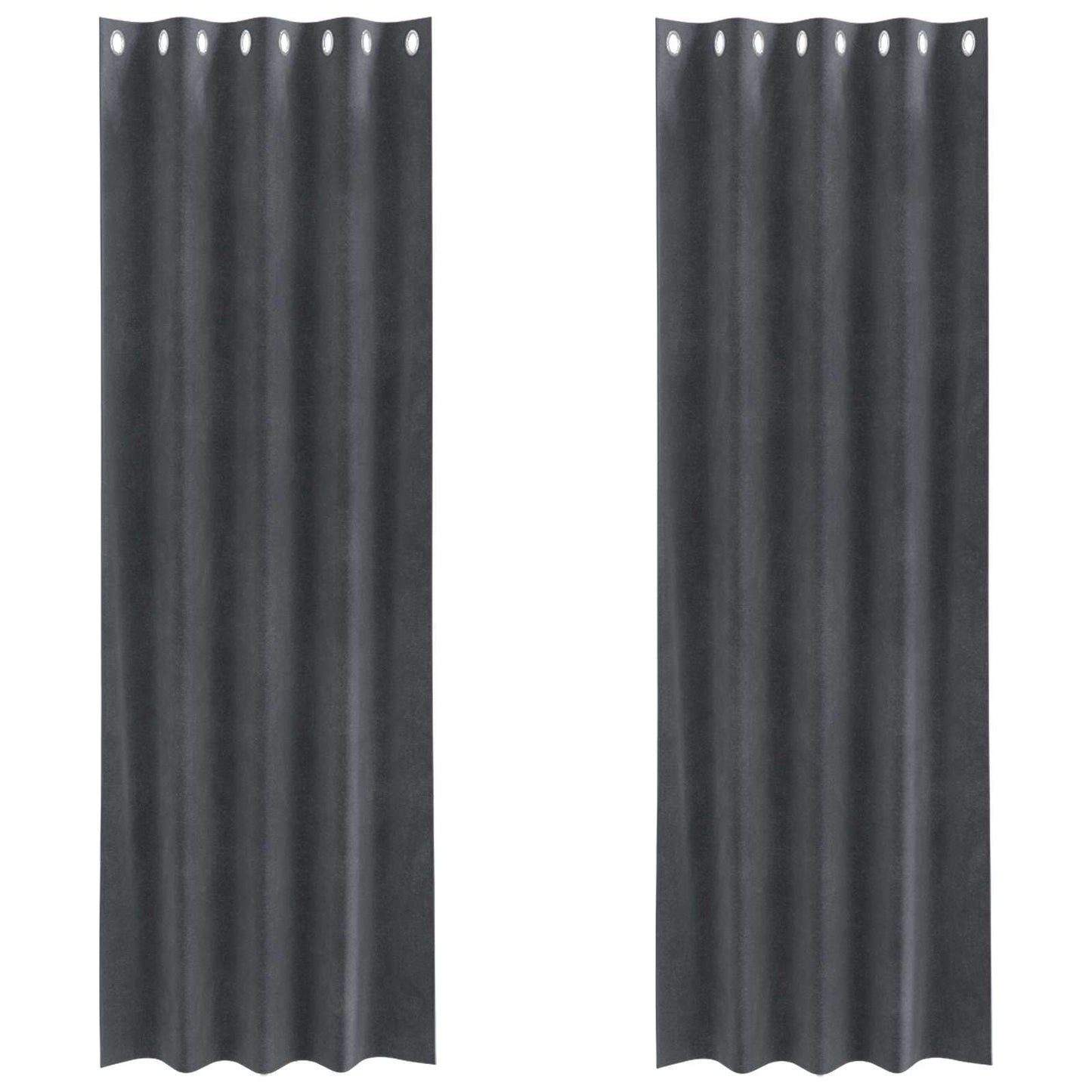 Tende oscuranti 2 pcs Grigio chiaro 140 x 225 cm Velluto | homemem39