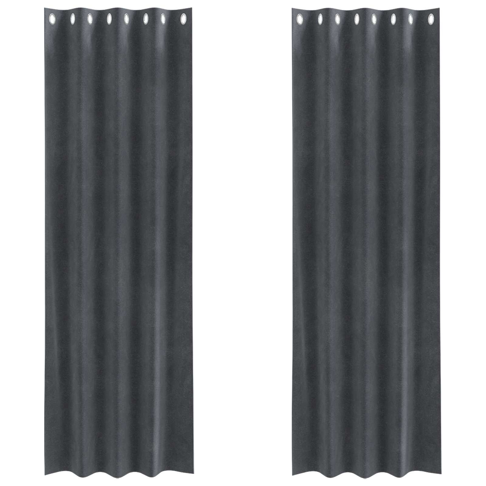 Tende oscuranti 2 pcs Grigio chiaro 140 x 225 cm Velluto | homemem39