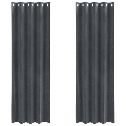 Tende oscuranti 2 pcs Grigio chiaro 140 x 260 cm Velluto | homemem39