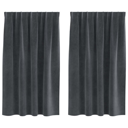 Tende oscuranti 2 pcs Grigio chiaro 140 x 140 cm Velluto