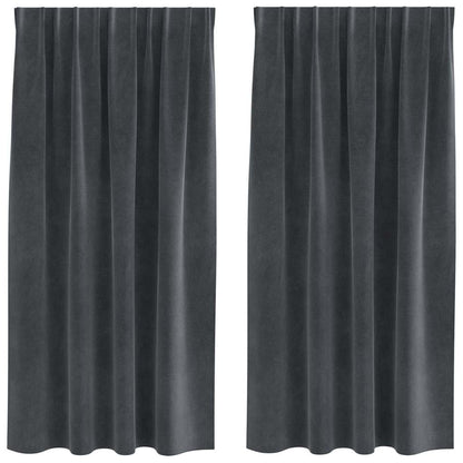 Tende oscuranti 2 pcs Grigio chiaro 140 x 175 cm Velluto | homemem39