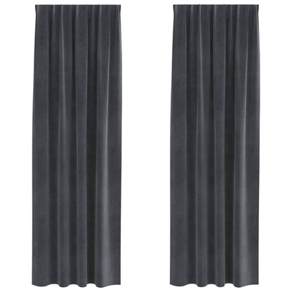 Tende oscuranti 2 pcs Grigio chiaro 140 x 245 cm Velluto | homemem39