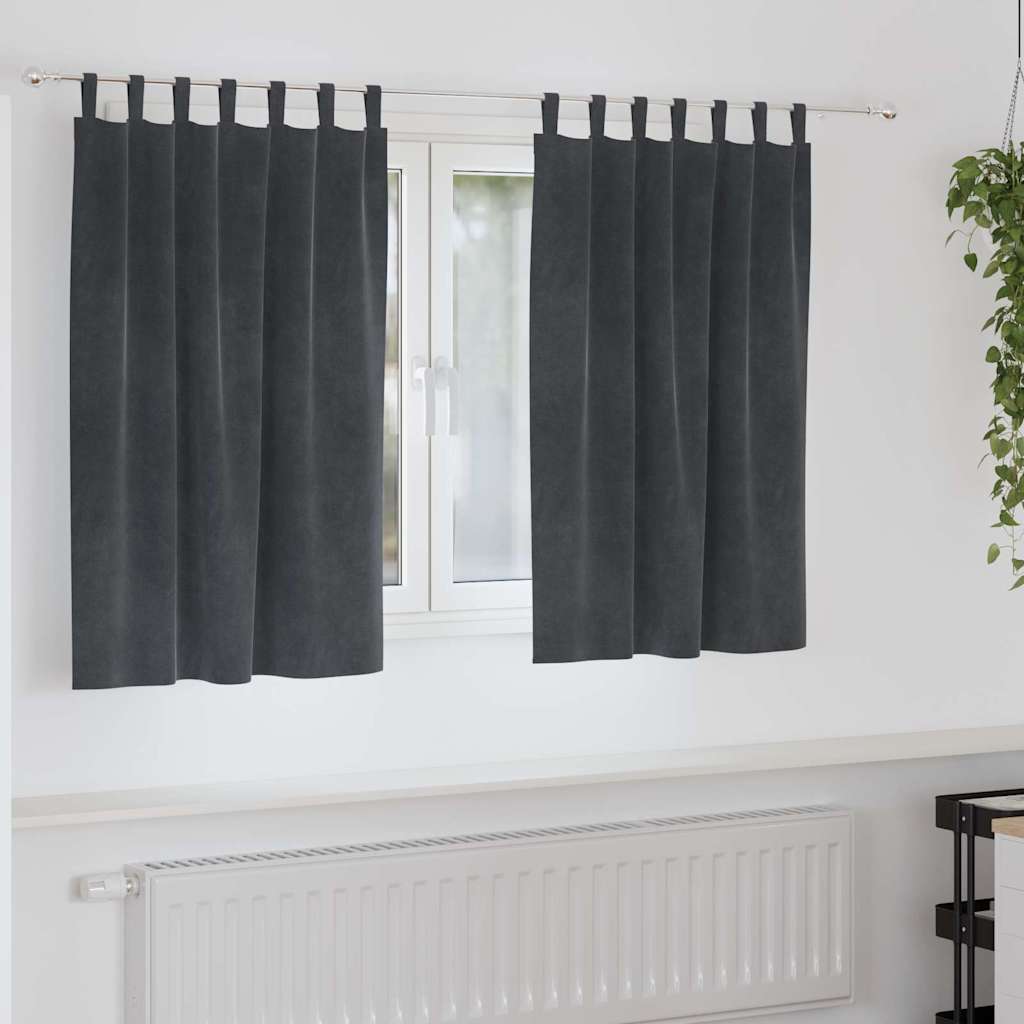 Tende oscuranti 2 pcs Grigio chiaro 140 x 140 cm Velluto