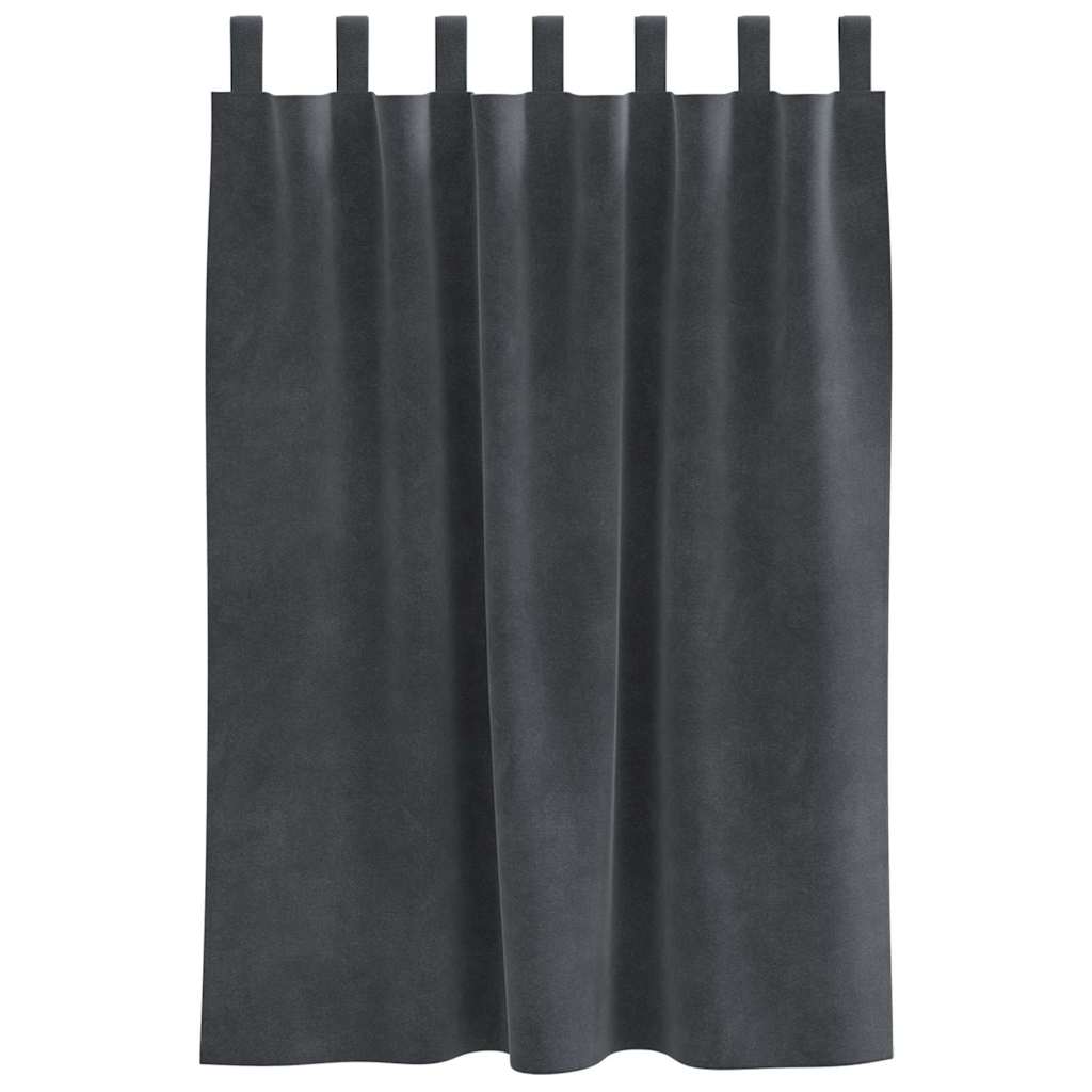 Tende oscuranti 2 pcs Grigio chiaro 140 x 140 cm Velluto | homemem39