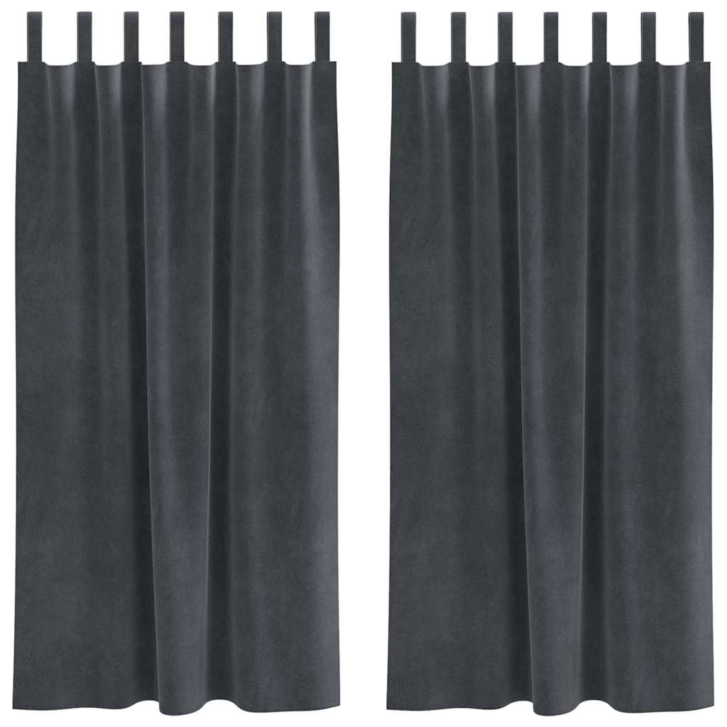 Tende oscuranti 2 pcs Grigio chiaro 140 x 175 cm Velluto | homemem39