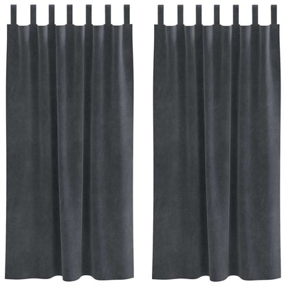 Tende oscuranti 2 pcs Grigio chiaro 140 x 175 cm Velluto | homemem39