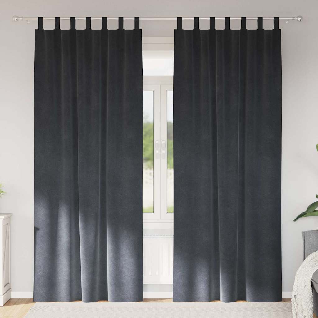 Tende oscuranti 2 pcs Grigio chiaro 140 x 225 cm Velluto | homemem39