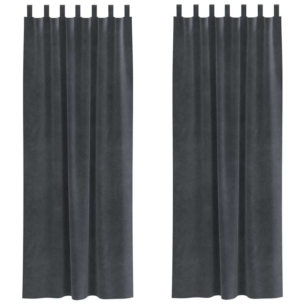 Tende oscuranti 2 pcs Grigio chiaro 140 x 225 cm Velluto | homemem39