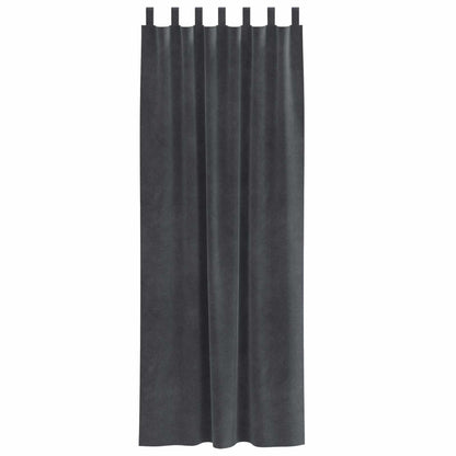Tende oscuranti 2 pcs Grigio chiaro 140 x 260 cm Velluto | homemem39