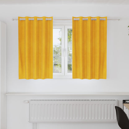 Tende oscuranti 2 pcs Giallo senape 140 x 140 cm Velluto | homemem39