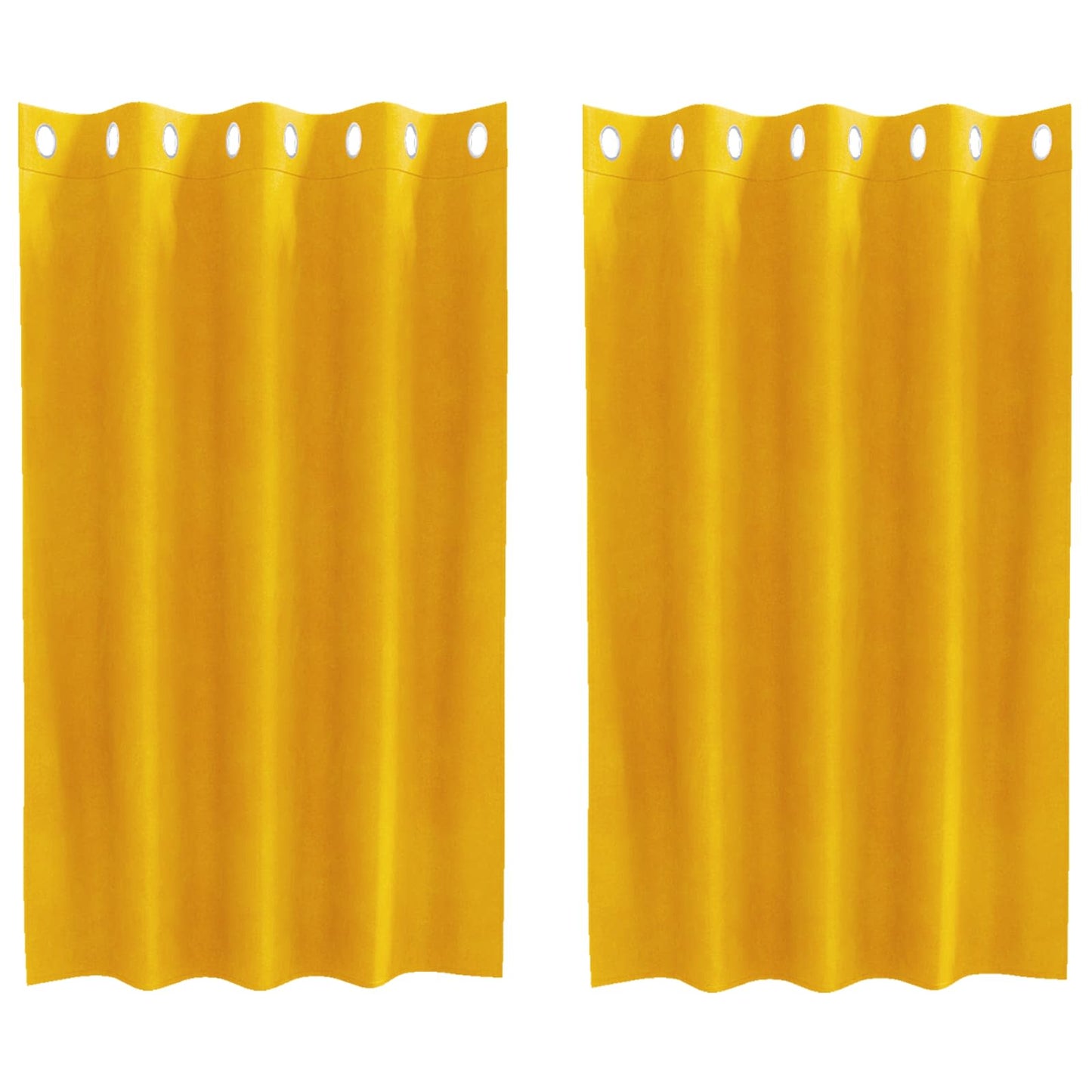 Tende oscuranti 2 pcs Giallo senape 140 x 140 cm Velluto | homemem39