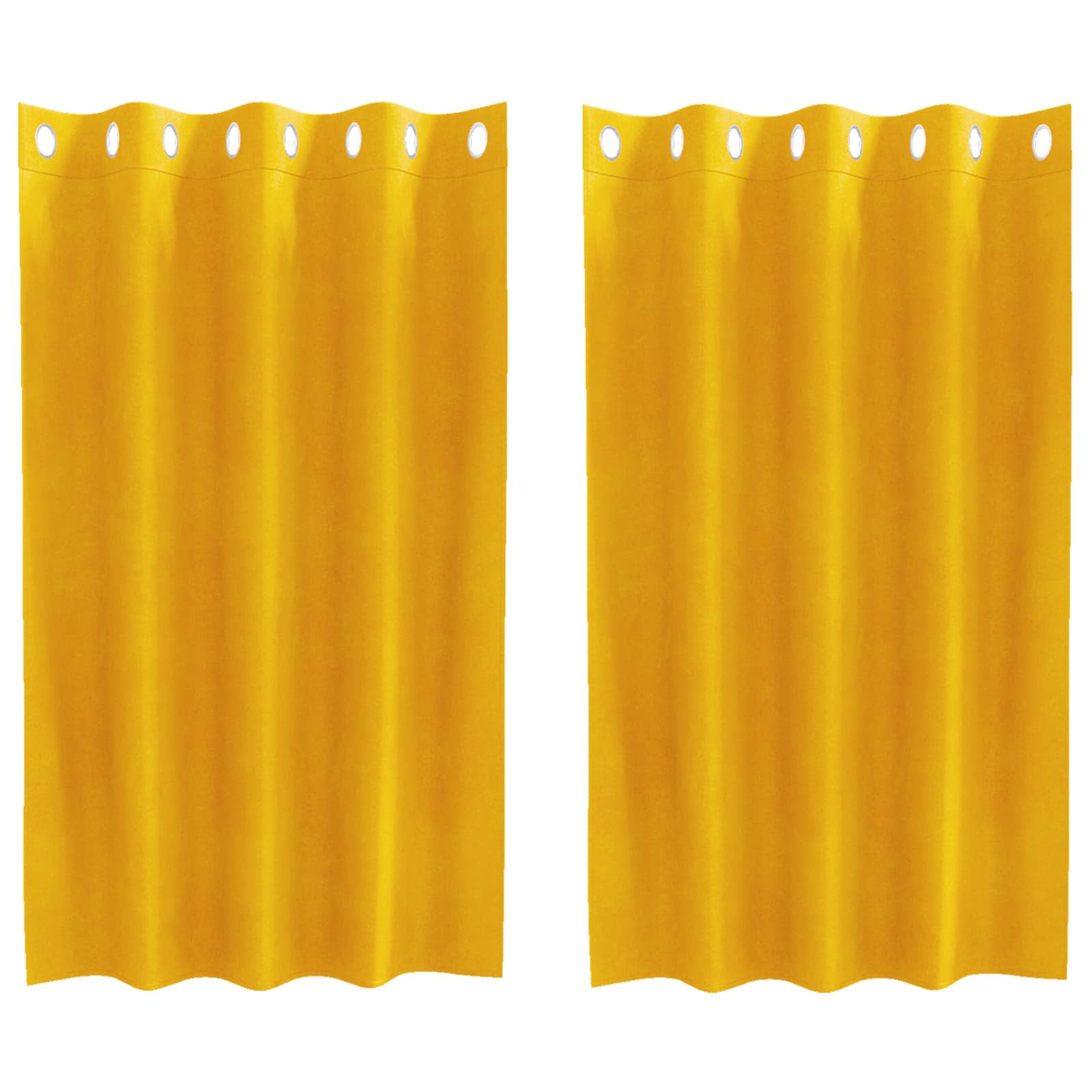 Tende oscuranti 2 pcs Giallo senape 140 x 140 cm Velluto | homemem39