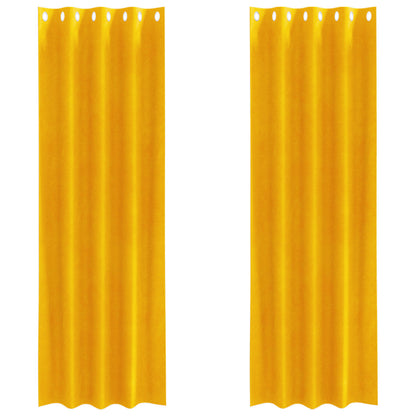Tende oscuranti 2 pcs Giallo senape 140 x 225 cm Velluto