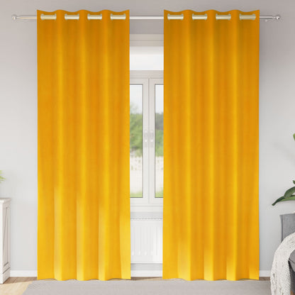 Tende oscuranti 2 pcs Giallo senape 140 x 260 cm Velluto | homemem39