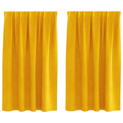 Tende oscuranti 2 pcs Giallo senape 140 x 140 cm Velluto