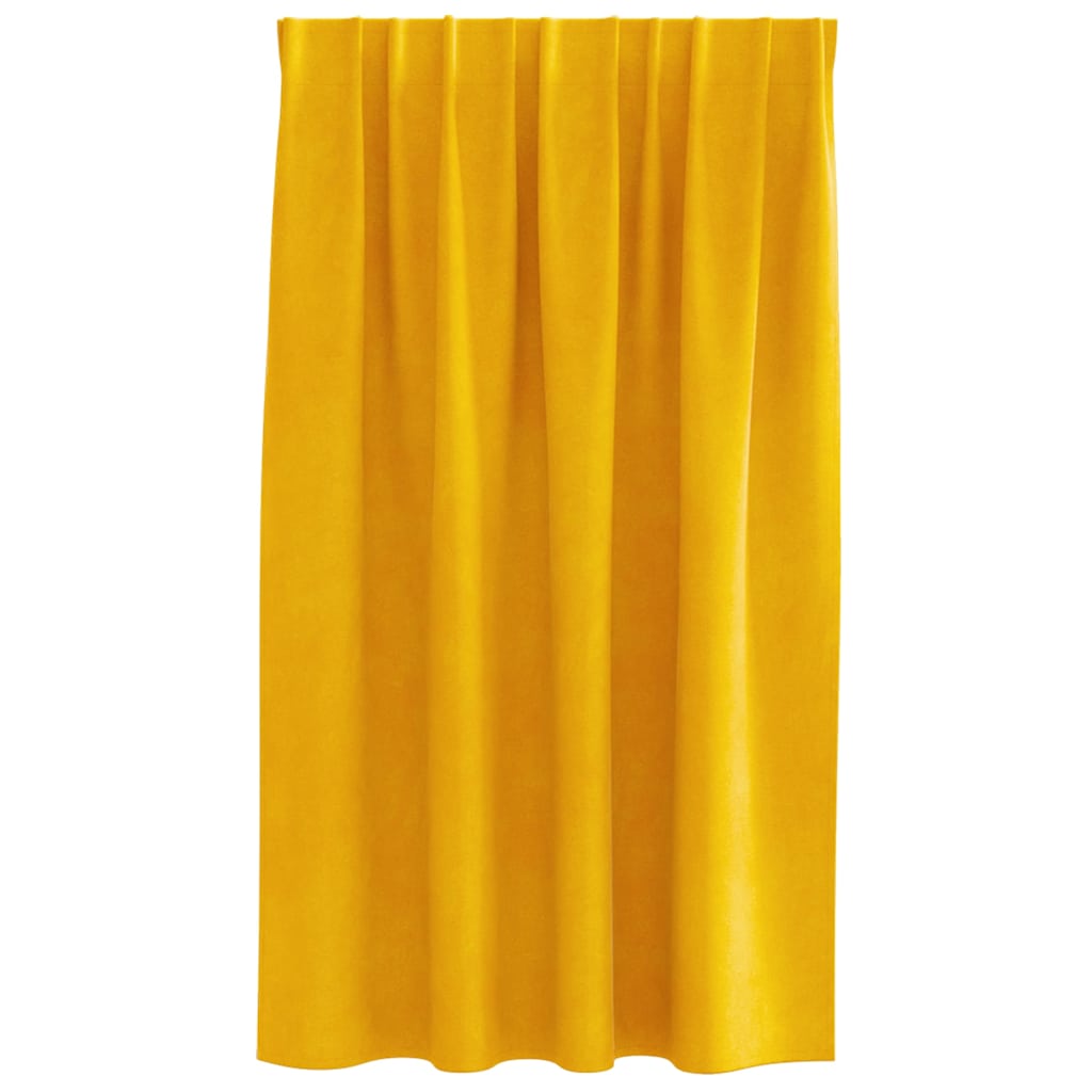 Tende oscuranti 2 pcs Giallo senape 140 x 140 cm Velluto