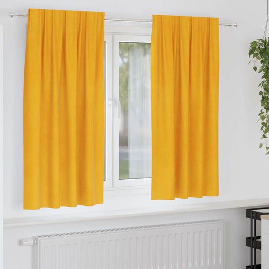 Tende oscuranti 2 pcs Giallo senape 140 x 175 cm Velluto | homemem39