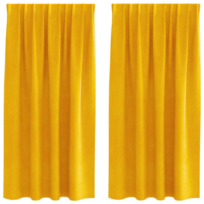 Tende oscuranti 2 pcs Giallo senape 140 x 175 cm Velluto