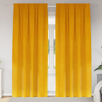 Tende oscuranti 2 pcs Giallo senape 140 x 225 cm Velluto