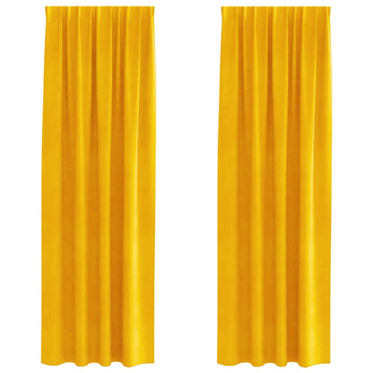Tende oscuranti 2 pcs Giallo senape 140 x 245 cm Velluto