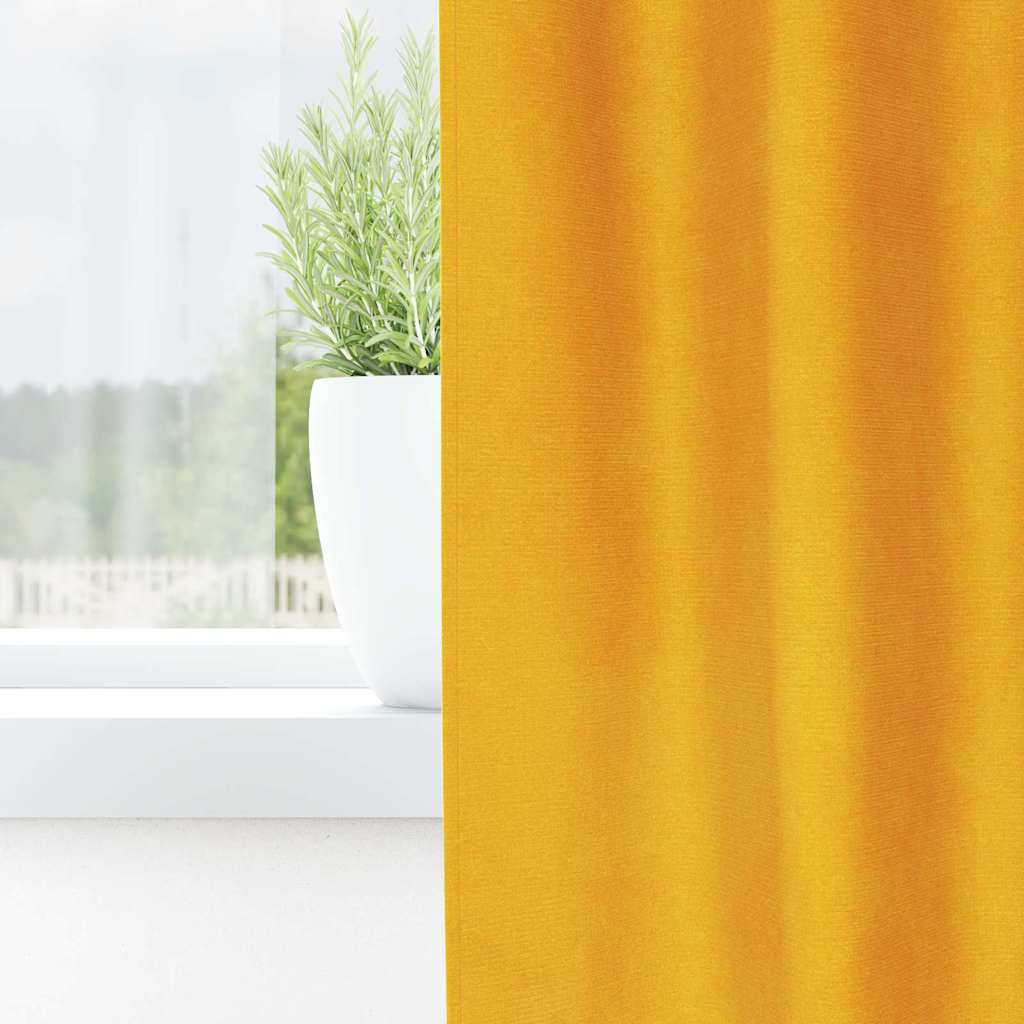 Tende oscuranti 2 pcs Giallo senape 140 x 260 cm Velluto | homemem39